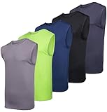 Real Essentials 3 & 5 Pack:Men's Dry Fit Workout Running Tank Top Gym Sleeveless Muscle Athletic Shirt, Standard, X-Large, Regular Size - Set H
