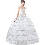 Mojonnie Petticoats for Women 6-Hoops Hoop Skirt Crinoline Petticoat for Wedding Dress Crinoline Und