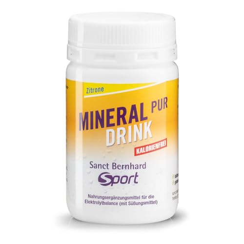 Sanct Bernhard Sport Mineral-Pur-Drink Zitrone | 100g Pulver | für die Elektrolytbalance | kalorienfrei, laktosefrei, glutenfrei | Mineralstoffdrink | deutsche Produktion & laborgeprüft