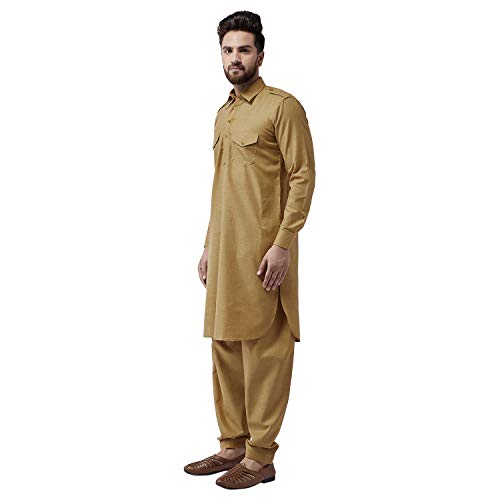 Image of SOJANYA (Since 1958 Men's Silk Blend Light Green Kurta & Nehrujacket with White Pyjama Combo