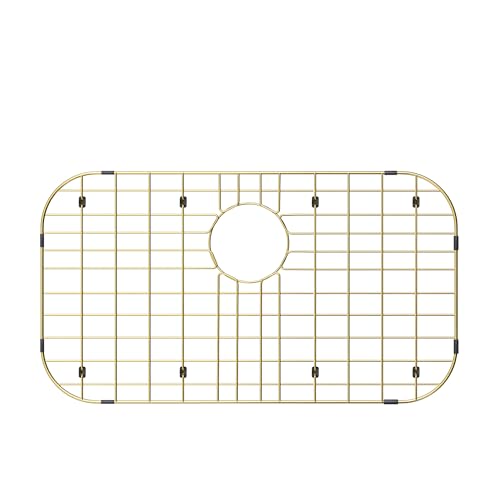 Protector de Fregadero Dorado 26 x 14 pulgadas, Drenaje Trasero