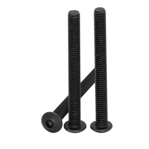 M6 M6*35/40/45/50/55/60 10.9 Grade Black Carbon Steel Pan Oval Round Button Head Hex Hexagon Socket Screw(4PCS M6x60)