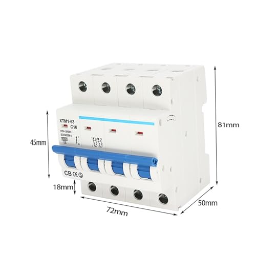 Disjoncteur miniature 4P protégeant contre les surcharges sur rail DIN - 4