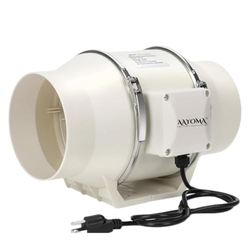 Image of Inline Duct Fan 5 Inch | 40W Quiet Ventilation Extractor | 2600 RPM | 310m /h Airflow | 34 dB Silent Exhaust Fan for Grow Tent, Kitchen, Bathroom & Hydroponics - With Copper Motor