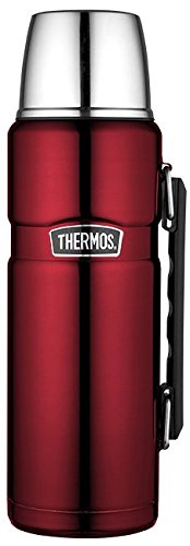 THERMOS 4003.248.120 Thermosflasche Stainless King, Edelstahl Cranberryk 1,2 l, Drehverschluss, 24 Stunden heiß, 24 Stunden kalt, BPA-Free