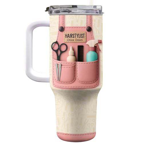 Hairstylist Tumbler With Scissors, Hair Dryer, Comb - Personalized 40oz