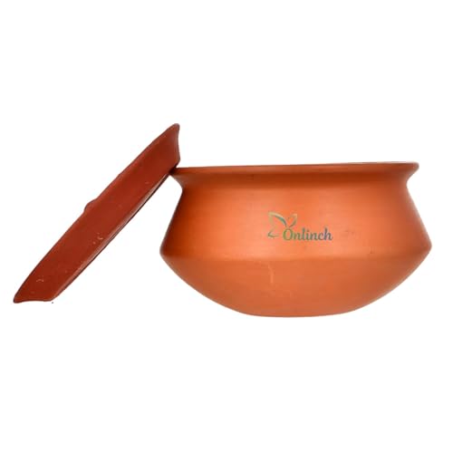 Image of Handmade Clay Curd Pot with Lid | Earthen Yogurt Setting Handi | Mitti Ki Dahi Jamane Ki Handi | Natural & Traditional (1000 Gram)