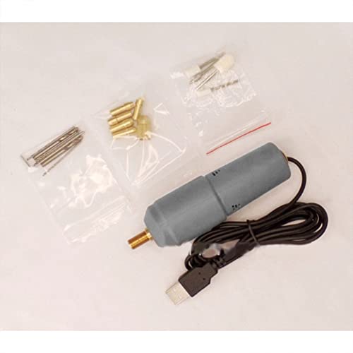 Mini furadeira elétrica usb cinza com brocas para resina plástica madeira polímero argila pingente d