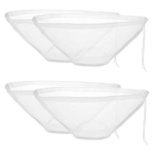 Cheese Cloth 4 Pieces Cheese Cloths Bags, Bowl-Shaped Nylon Nut Milk Bag Reusable Filter Cloth Cold Brew Bag Fine Mesh Cheese Cloths for Straining Almond Milk Tea Juice Yogurt Grape Wine Straining
