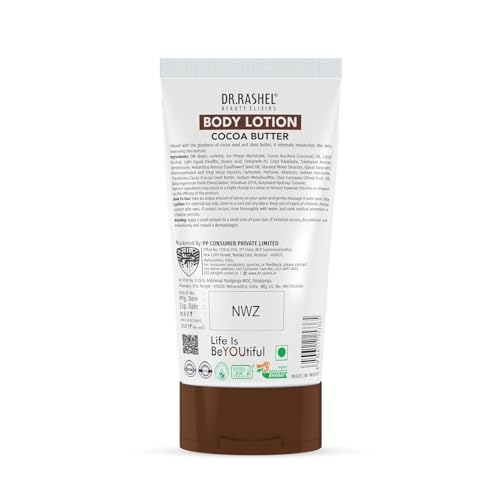 Image of Dr.Rashel Cocoa Butter Body Lotion | Deep Moisturizing & Nourishing Formula | With Cocoa Powder & Shea Butter | Improves Elasticity & Softens Skin | Lightweight & Unisex |Pack of 3 (100 ml Each)