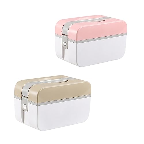 FRCOLOR 多層 ケース キット 車用 収納 ケース ポータブル キャビネット ラインストーン ペースト 車 キット 収納 ビン キット コンテナ 多層 ケース ピンク