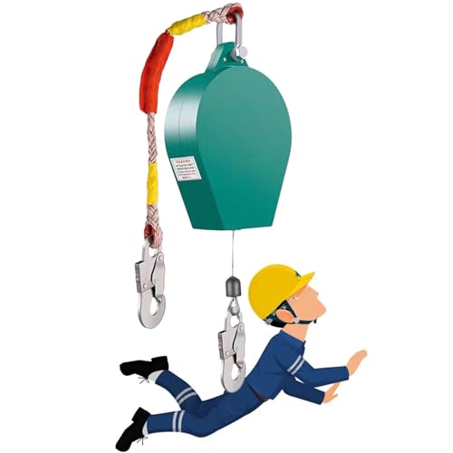 Doppio sistema frenante anticaduta Retrattile Lifeline, capacità di carico 350 libbre, fune in acciaio, dispositivo di protezione anticaduta arrampicata su roccia