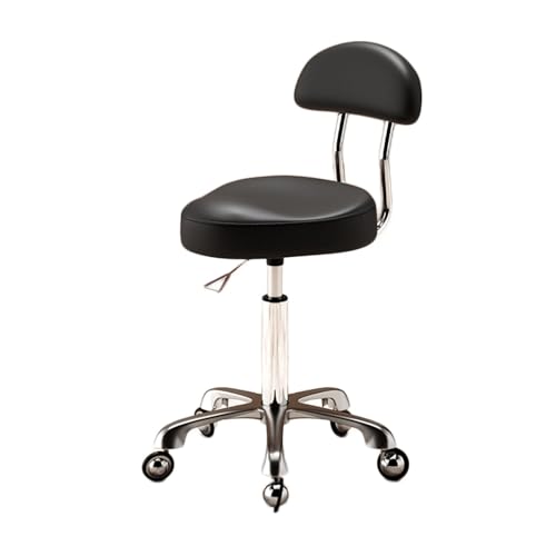 Taburete hidráulico ajustable con respaldo, silla de oficina giratoria, asiento acolchado grueso para clínica de belleza en el hogar (color 1)