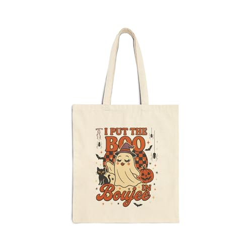 I Put the BOO in Boujee Halloween Tote Bag, Cute Retro Ghost, Spooky Fall Trick Or Treat Bag For Women, Funny Bougie Ghoul