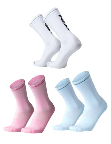 INBIKE - INBIKE 3 Pairs Cycling Socks Women Breathable Bike Socks Athletic Socks for Running Mountain Biking Riding