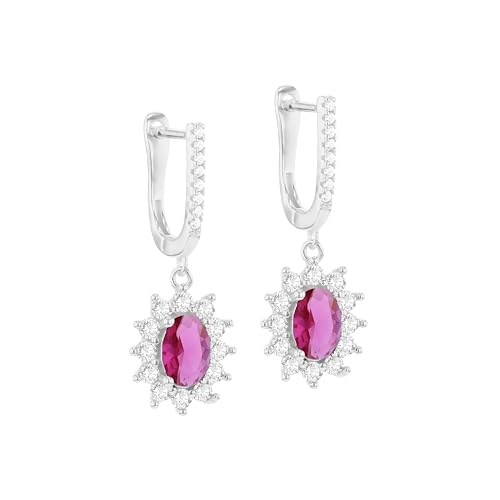 Boucles d'oreilles huggy bouquet de fleurs en argent 925 et strass CZ