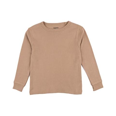 Leveret Long Sleeve Solid T-Shirt 100% Cotton (8 Years, Beige) Cover
