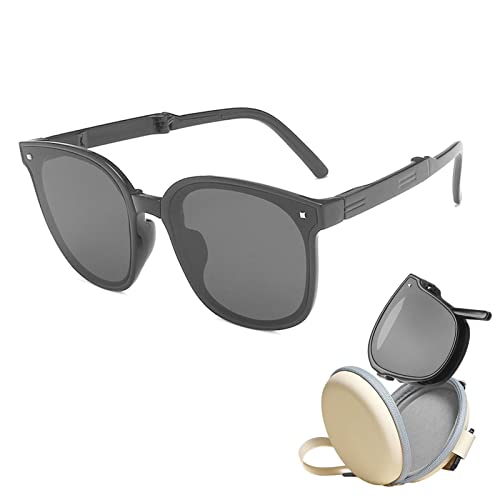 Lunettes de Soleil Pliables Tendance Protection UV 400 Vintage avec étui à Lunettes Petites Lunettes de Soleil pour Homme et Femme Cover