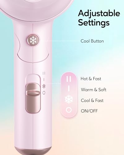 Wavytalk 5950 Blow Dryer With Diffuser, Mini Hair Dryer thumb #3