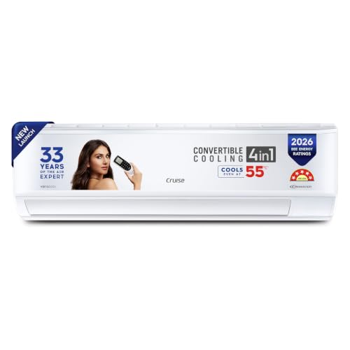 Image of Cruise 1.5 Ton 5 Star Inverter Split AC (2026 Model, CWCVBM-VQ1D185, White) | Heavy Duty Cooling at 55 C, 2026 New Star Rated, 100% Copper, Convertible 4-in-1, PM 2.5 Filter, Anti-Rust, EEV Technology