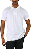 ToBeInStyle Men's Classic Short Sleeve Active Polo Shirt, Slim Fit - White, Medium