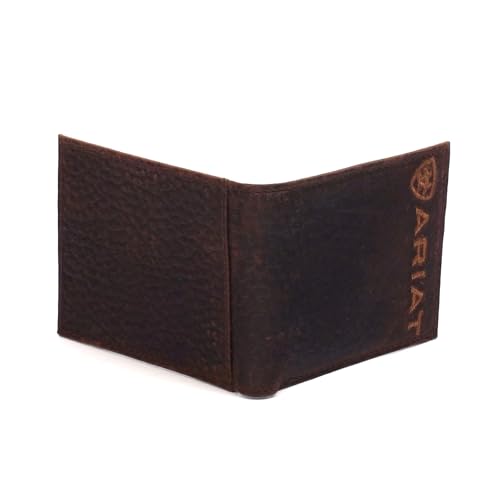 ARIAT Men's Large Logo Bull Hide Leather Bifold Wallet2