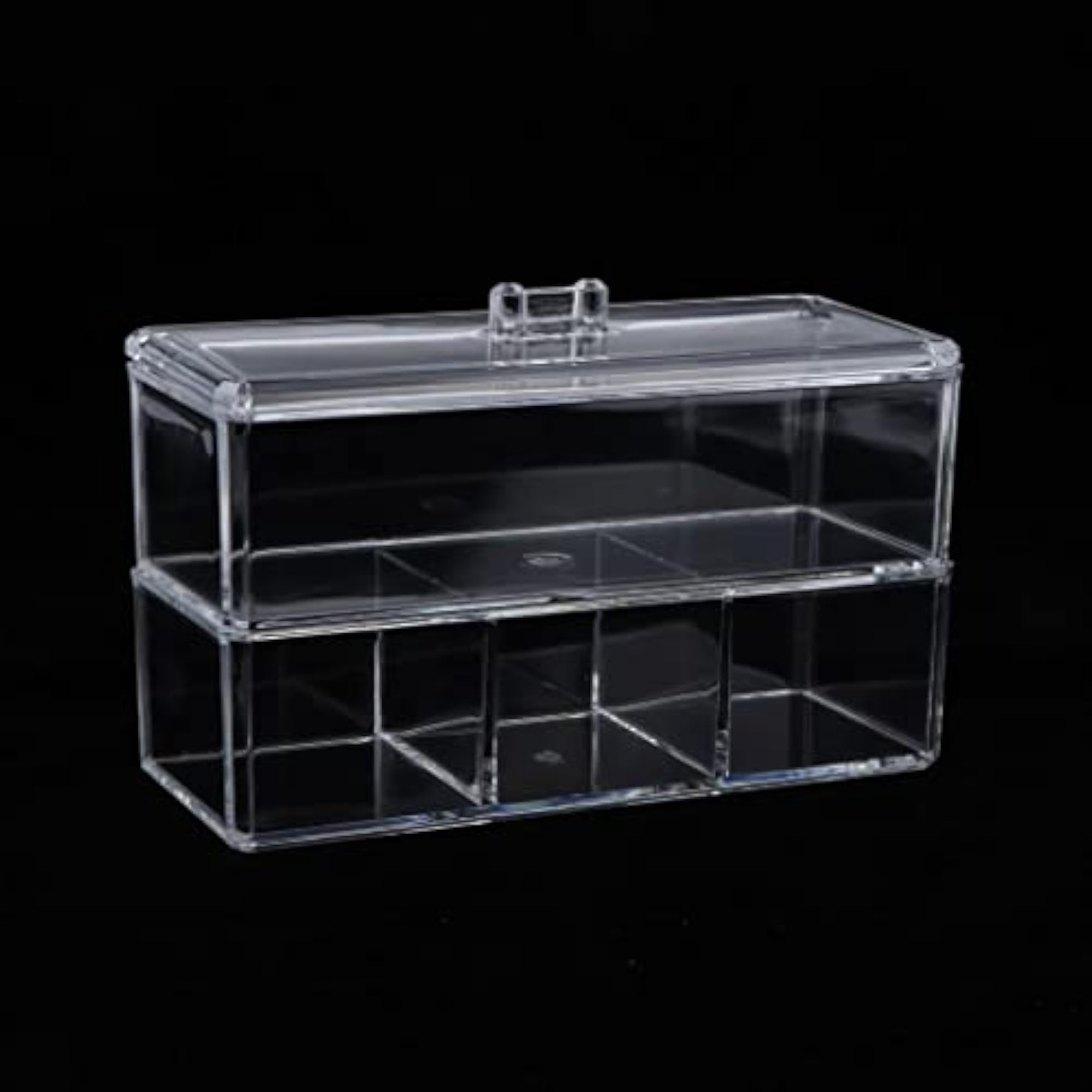 Dustproof Acrylic Makeup Cotton Pad Swab Storage Case