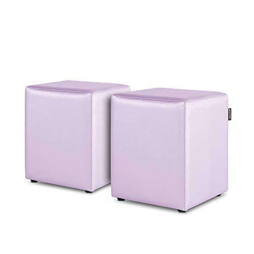 HAPPERS Puff Cubo Salón o Interior Pack 2 Malva