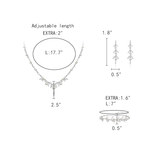 Conjunto de collar de circonio cúbico calidad premium con acabado marquesa sutil 5