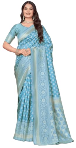 Image of Glory Sarees Women's Woven Pure Soft Kanjivaram Silk Saree Banarasi Style With Blouse Piece for Wedding