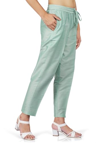 Image of Trouser Pants for Women,Stylish Trousers for Woman for Kurti Relaxed & Regular Straight fit Palazzo,Ethnic Bottom Formal Pants for Women Office wear Casual & Daily Use