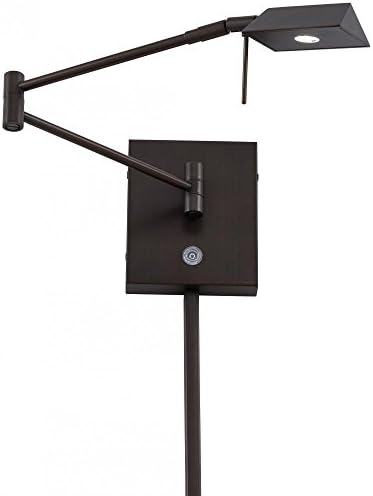 GEORGE KOVACS P4318-647 George's Reading Room LED Swing Arm Wall Lamp, 1-Light, 8 Total Watts, 6.25-in H x 13.75-in W, Copper Bronze Patina