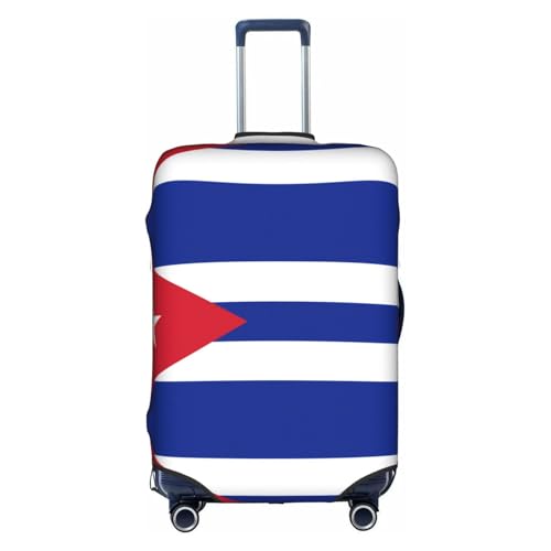 Cuban flag Printed luggage cover, double stitching all around, high elastic material, suitable for travel and business trip