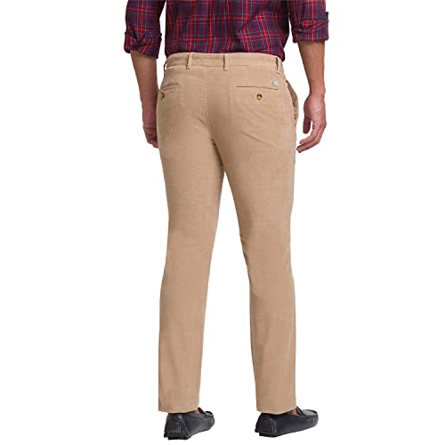 Image of Colorplus Men's Cotton Blend Solid Pattern Contemporary Fit Flat Front Casual Trouser