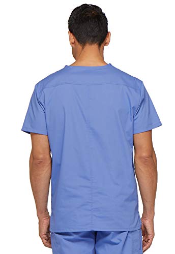 Image of Dickies Mens V-Neck Scrub Top with 5 Pockets - Medical & Nursing Uniform Shirt, Side Vents - 81906