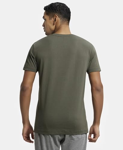 Image of Jockey 2726 Men's Super Combed Cotton Rich Solid V Neck Half Sleeve T-Shirt