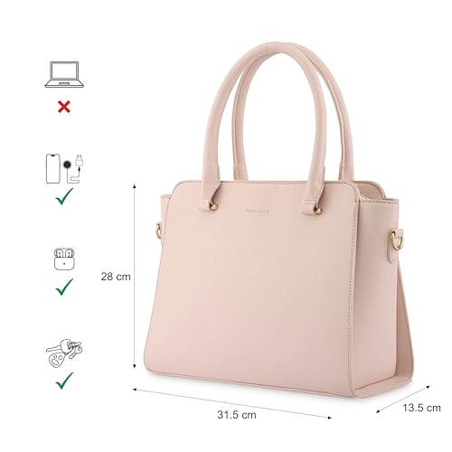Image of Fastrack Solid Classic Satchel Bag for Women, Girls and Ladies | Made up of Premium Faux Leather | Fits Upto 11 inch iPad or Tablet