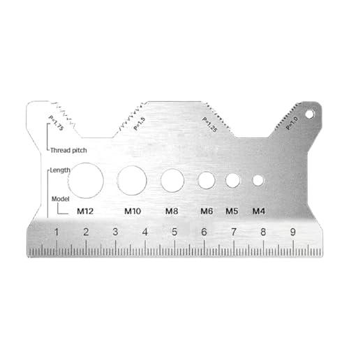 Jauge Mesureur de Vis, Jauge de Vis de Boulon d'écrou, Plaque de Jauge à Vis, Carte de Jauge de Boulon en Acier Inoxydable pour Machinistes Réparateurs, Vérificateur de Taille De Filetage d'écrou