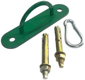 Boks Torbası Tavan Askı Aparatı, 14 cm Oval Lazer Kesim, 2 Çelik Dübel ve Karabina (Yeşil) - Görsel 1