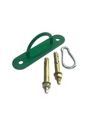Boks Torbası Tavan Askı Aparatı, 14 cm Oval Lazer Kesim, 2 Çelik Dübel ve Karabina (Yeşil)