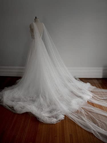 Capes de mariée voile 2 pièces blanc boléro mariage - 2