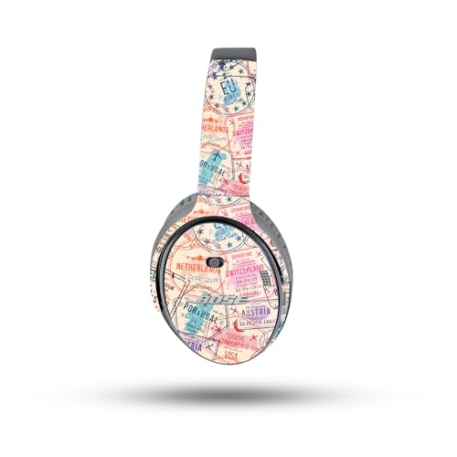 Image of MightySkins Glossy Glitter Skin Compatible with Bose QuietComfort 35 II Headphones - Ive Been Everywhere | Protective, Durable High-Gloss Glitter Finish | Easy to Apply