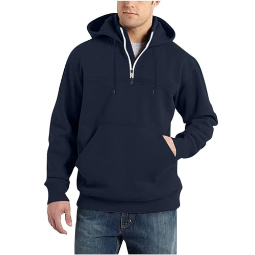 Hodies for Men Sweatshirt 1/4 Pullover Fleece Pullover Sweatshirts Plus Size Casual Long Sleeve Active Workout Tops