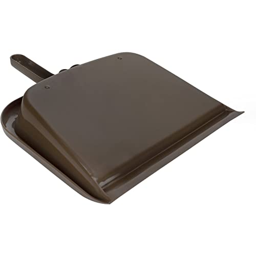 Image of SPARTA Large Handheld Dustpan with Hanging Hole, Heavy-Duty Plastic Dustpan with Wide Lip for Countertops and Surfaces, Plastic, 10 Inches, Brown, (Pack of 12)