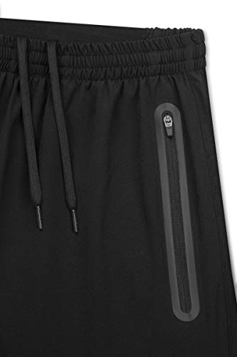 Tca Men's Elite Tech Lightweight Running Or Gym Training Shorts With Zip Pockets - Black Stealth, L #TOP2