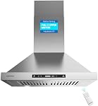 30-inch Wall Mount Range Hood, 900 CFM Full Copper Motor | Ducted/Ductless Kitchen Vent Hood with Triple Smart Controls (Gesture/Remote/Touch), Tunable LED Lighting, Stainless Steel