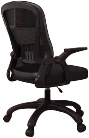 Ergonomic Office Chair with Elastic Lumbar Support, Rotatable Armrests, Space-Saving Design, High Load-Bearing Five-Star Foot Base (Black)