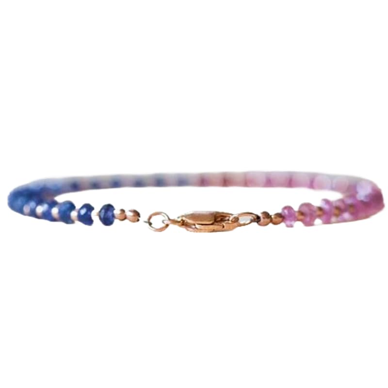 Bracelet saphir bleu et rose perles 3mm pour sublimer vos soirées