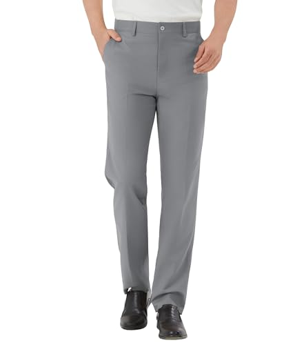 Image of Men's Tall Classic Fit Flex Flat Front Dress Pants Formal Pants for Business & Office