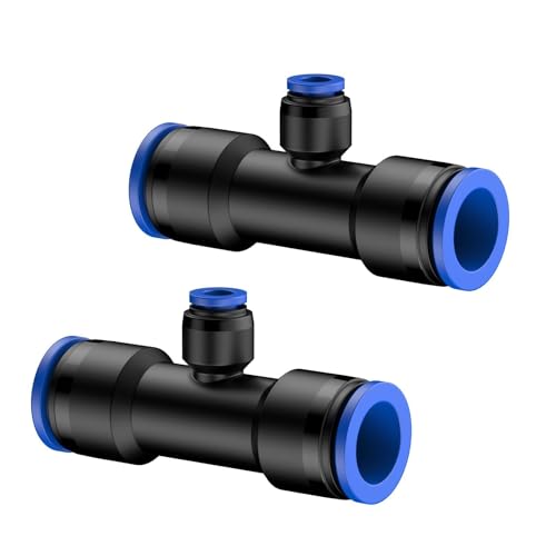 Pawfly 12 Pcs Quick Connect 1/2 to 1/4 Drip Irrigation Fittings for 1/2 Tubing (0.62-0.63 OD) Push-to-Fit 3-Way Reducing Tees Reducer Tee Connectors Anti-Leak Drip Irrigation Tee Fittings